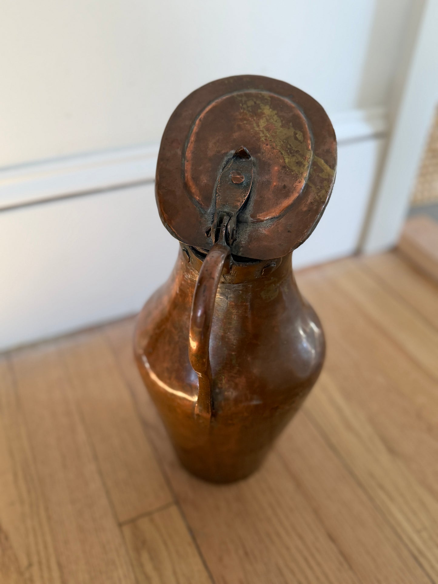 19th-Century Hand-Hammered Copper Pitcher Circa 1820–1840
