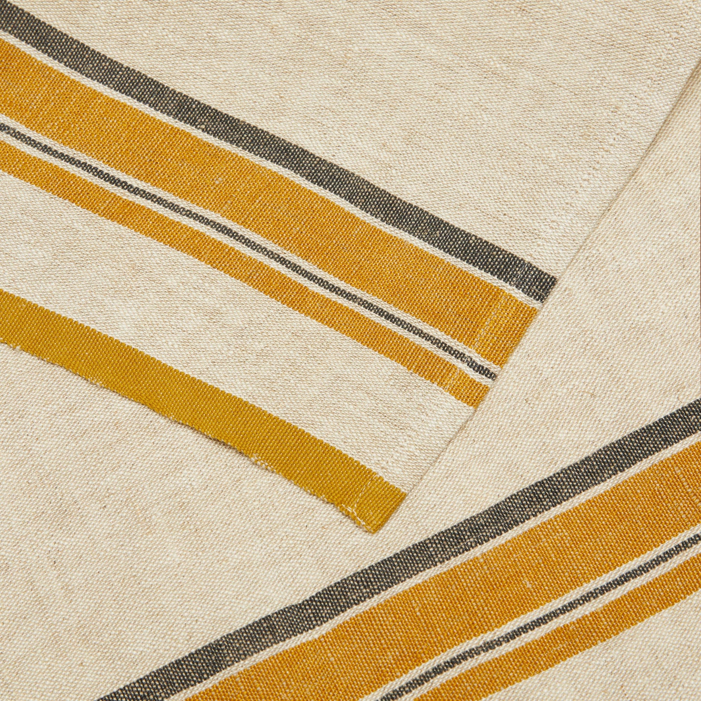 Antibes Linen Napkin Set — Natural & Mustard