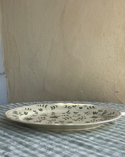 Vine Oval Serving Platter — Green