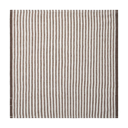 Ticking Stripe Linen Napkin Set — Walnut