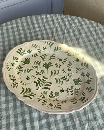 Vine Oval Serving Platter — Green