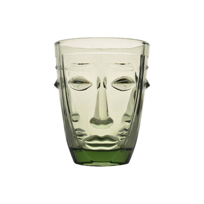 Sculpted Face Tumbler — Green