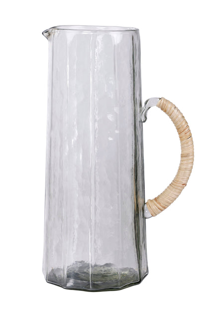 Hammered Glass Pitcher — Natural