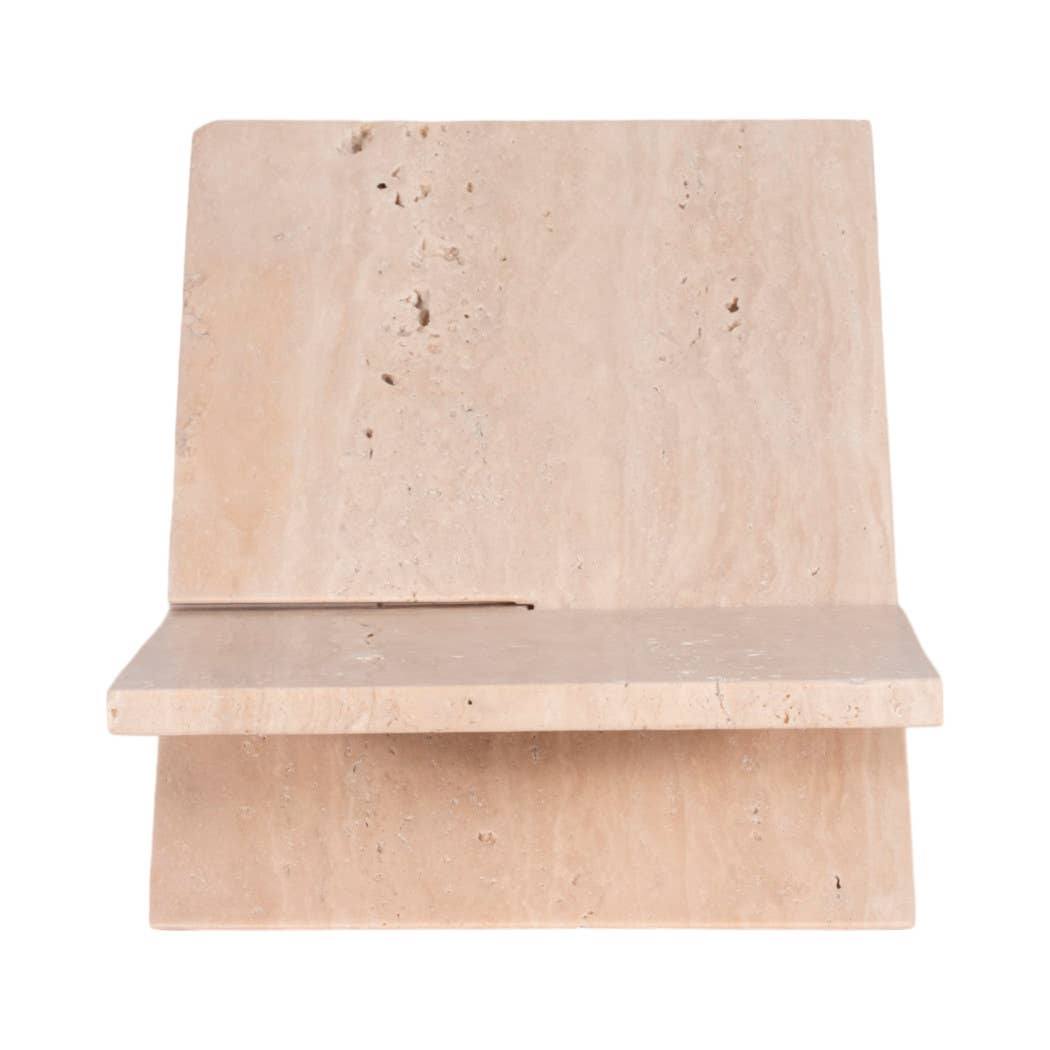 Travertine Decorative Bookstand - Beige, 18 in.