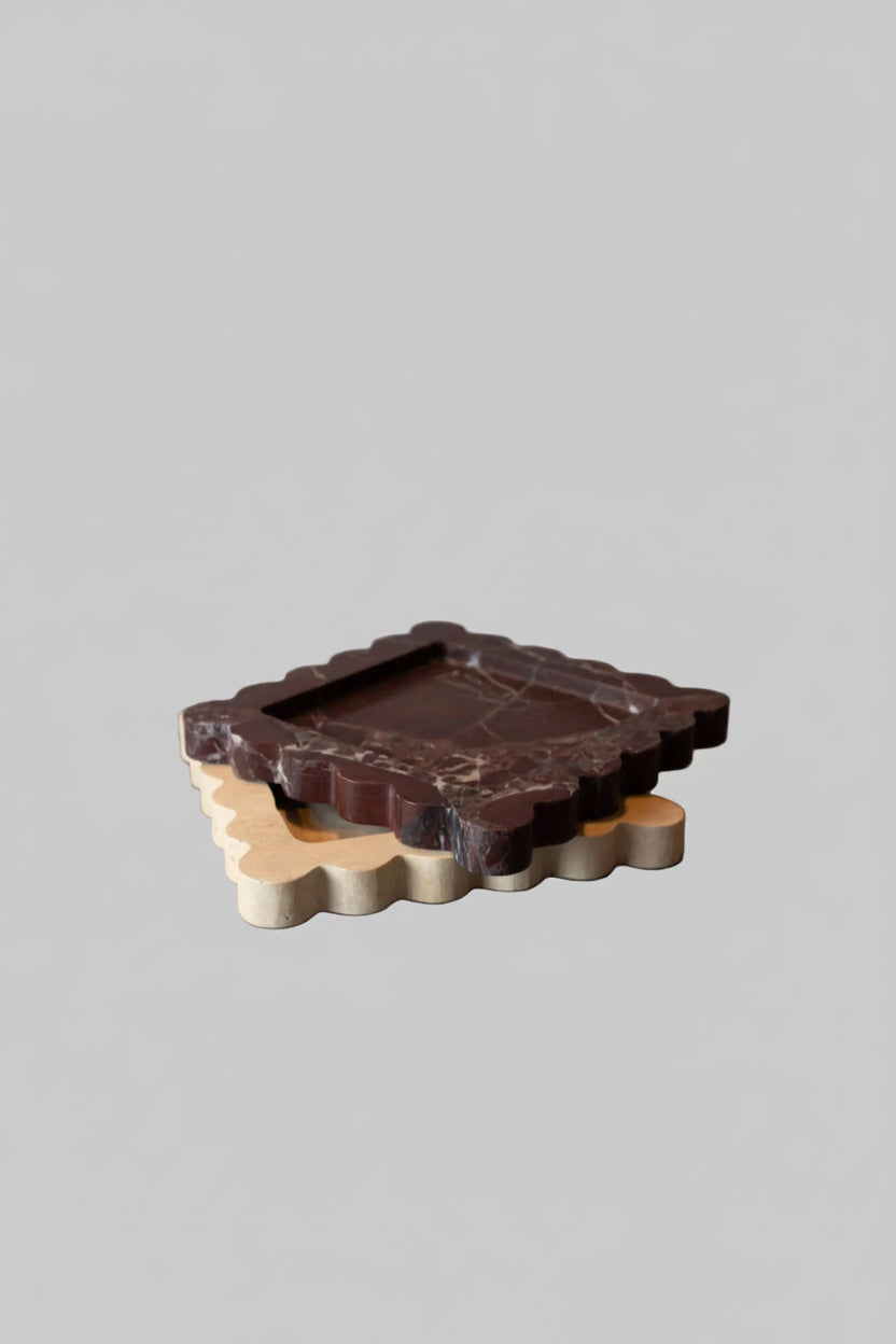 Rosso Levanto Scalloped Tray
