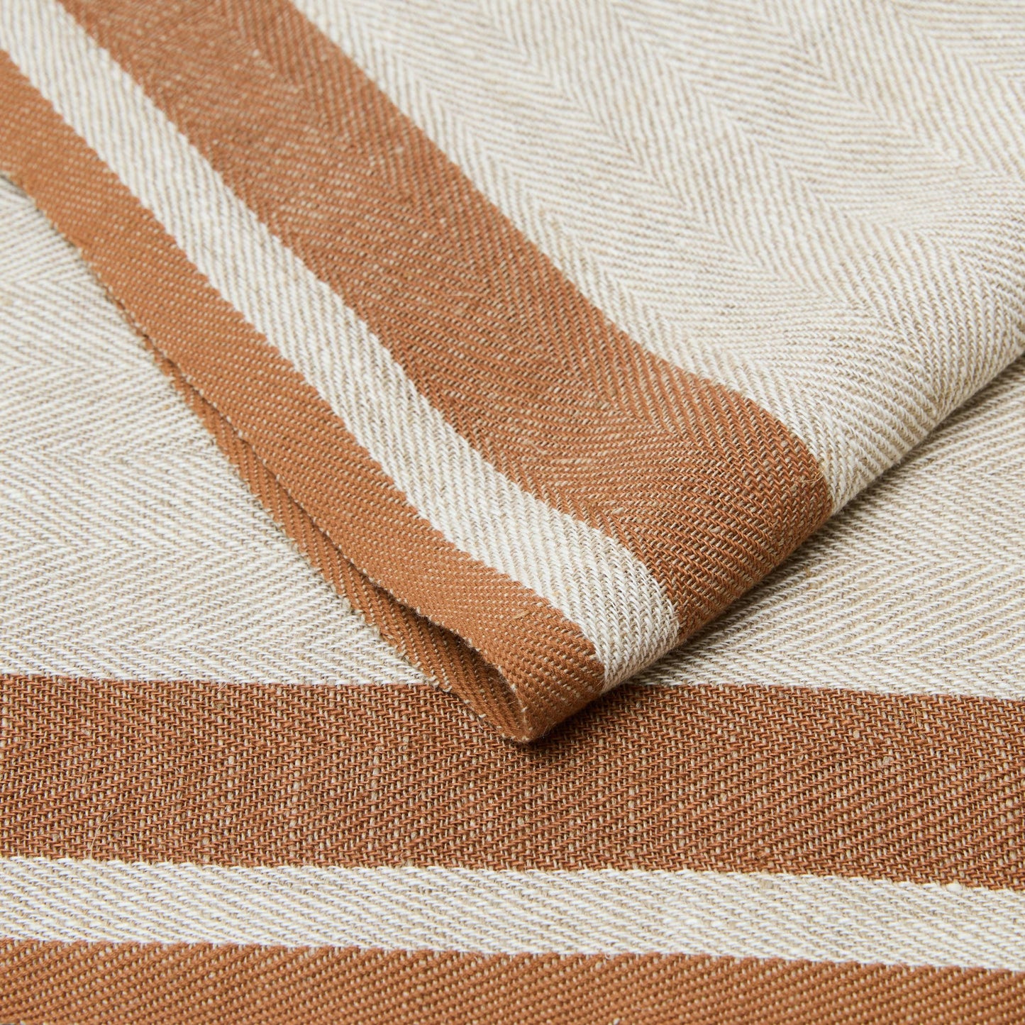 Gordes Linen Tea Towel Set — Natural & Tobacco