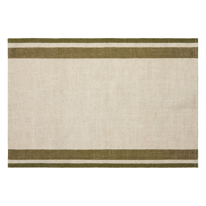Gordes Linen Tea Towel Set — Natural & Olive
