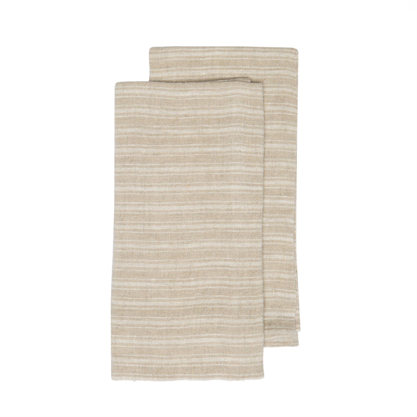 Boat Stripe Linen Tea Towel Set — Natural & White