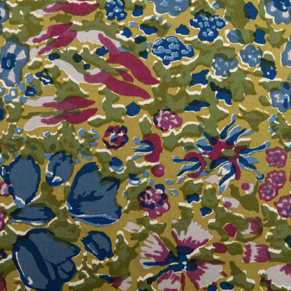 Jardin Hand-Printed Linen Table Runner — Blue & Green