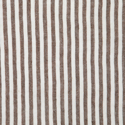 Ticking Stripe Linen Napkin Set — Walnut