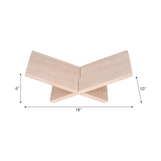 Travertine Decorative Bookstand - Beige, 18 in.