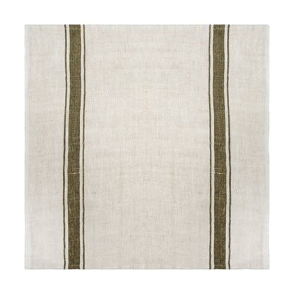 Marseille Linen Napkin Set — Olive & Natural