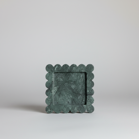 Green Marble Scalloped Tray