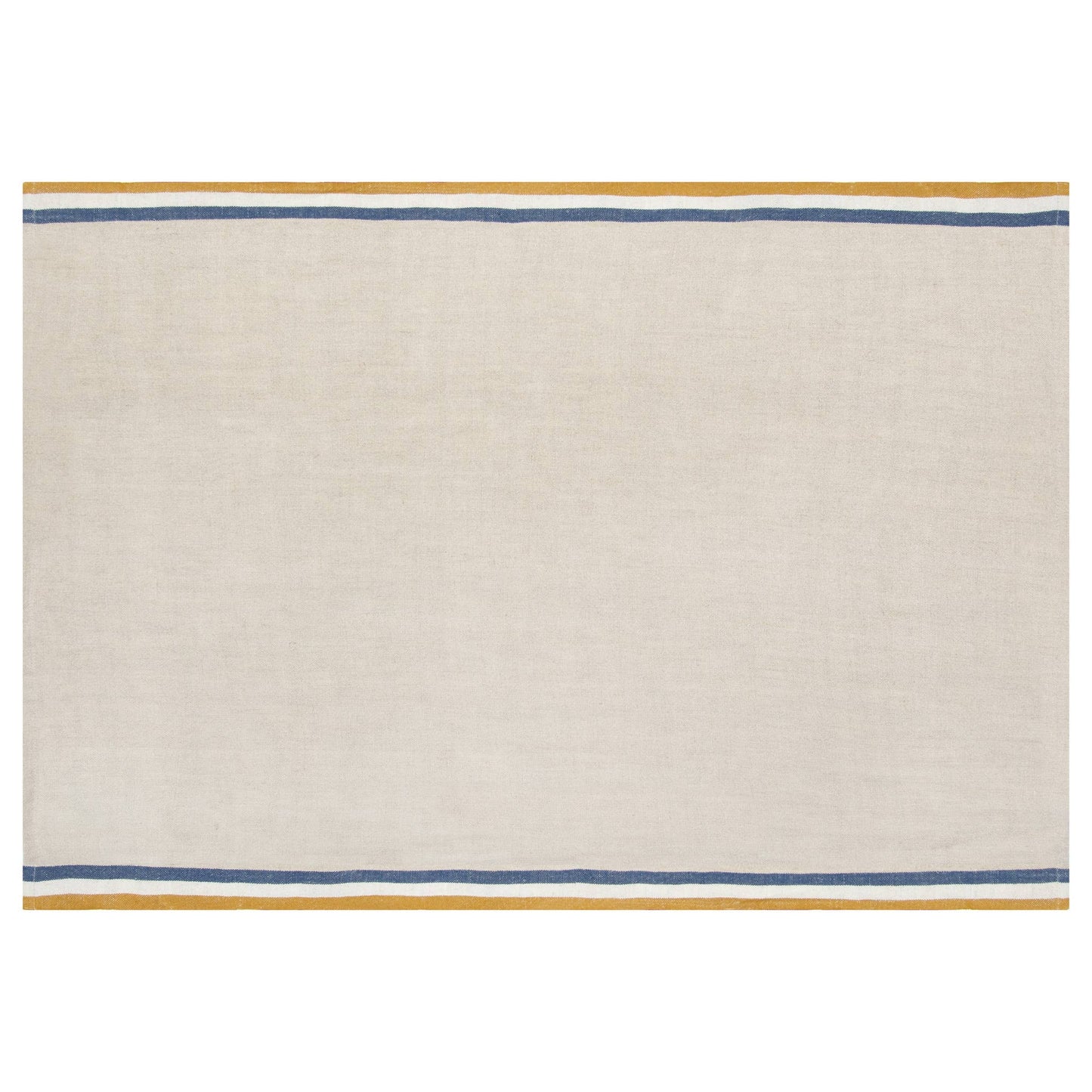 Normandy Linen Tea Towel Set — Mustard & Blue