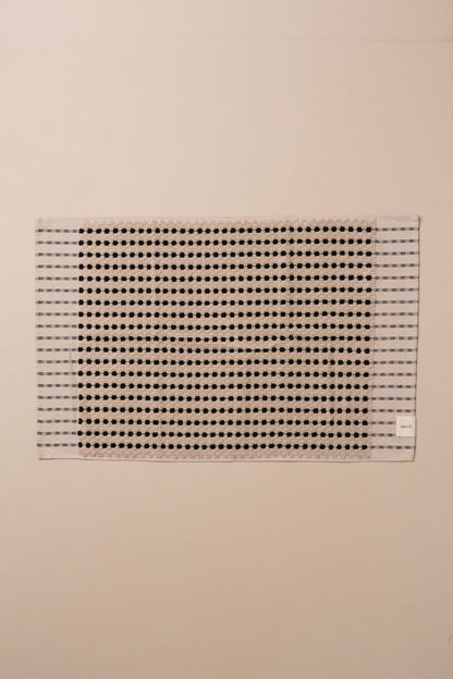 Chickpea Hand-Loomed Towel — Stone & Black
