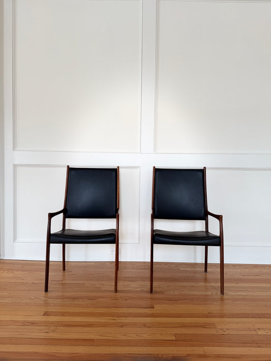 Pair of Rosewood High-Back Chairs by Johannes Andersen, Denmark, 1960