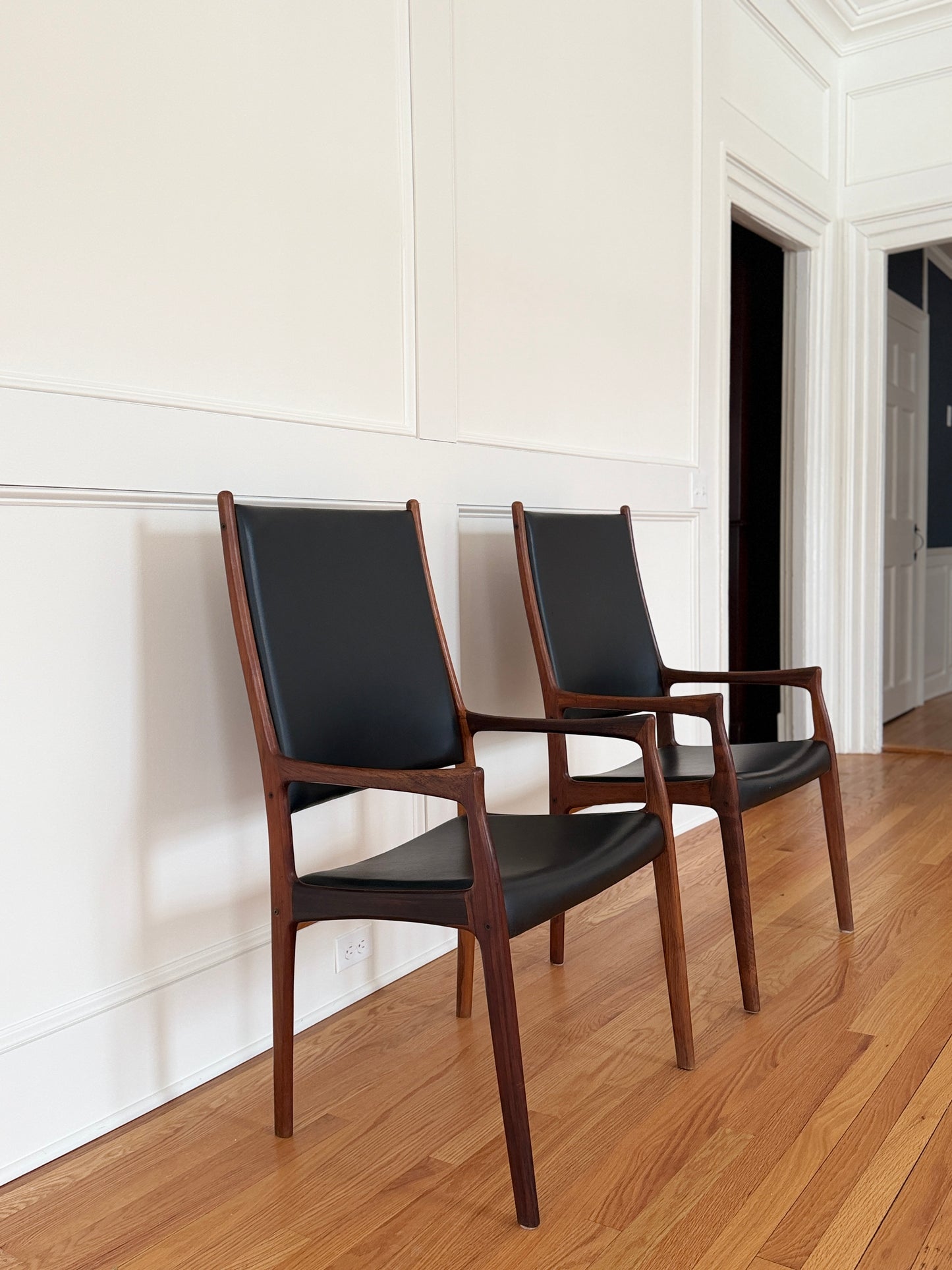 Pair of Rosewood High-Back Chairs by Johannes Andersen, Denmark, 1960