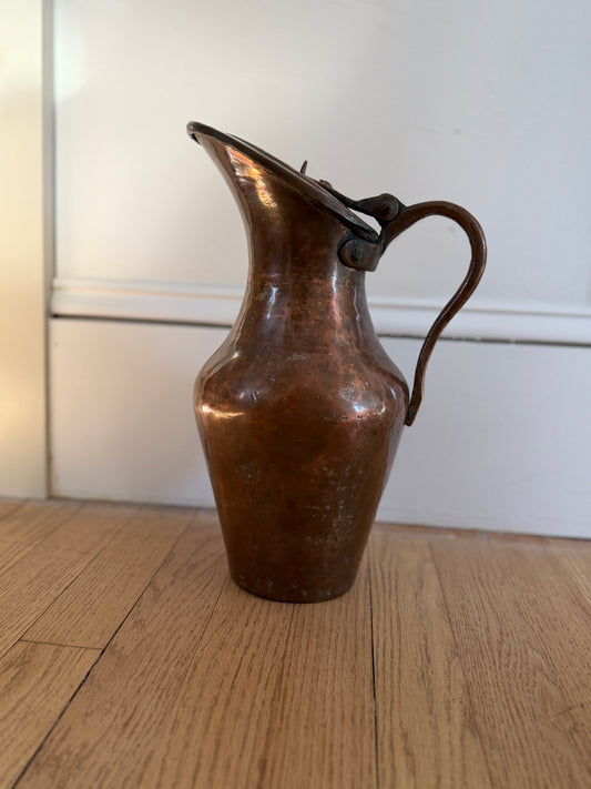 19th-Century Hand-Hammered Copper Pitcher Circa 1820–1840