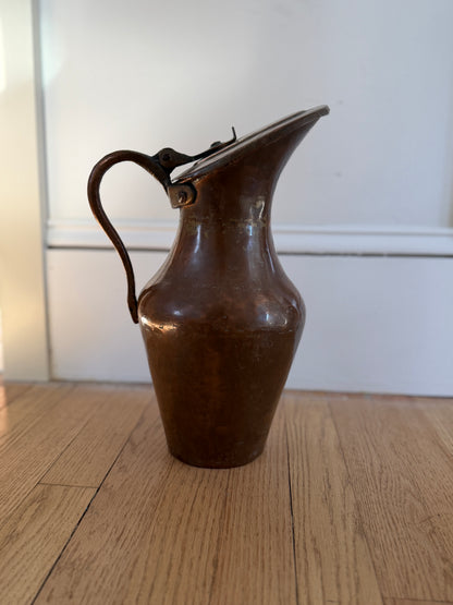 19th-Century Hand-Hammered Copper Pitcher Circa 1820–1840