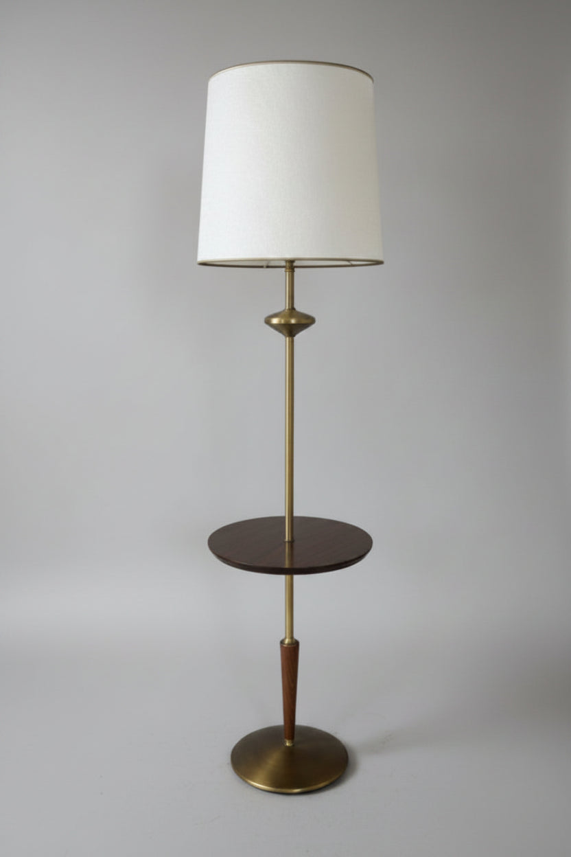 Mid Century Large Floor Lamp with Integrated Table