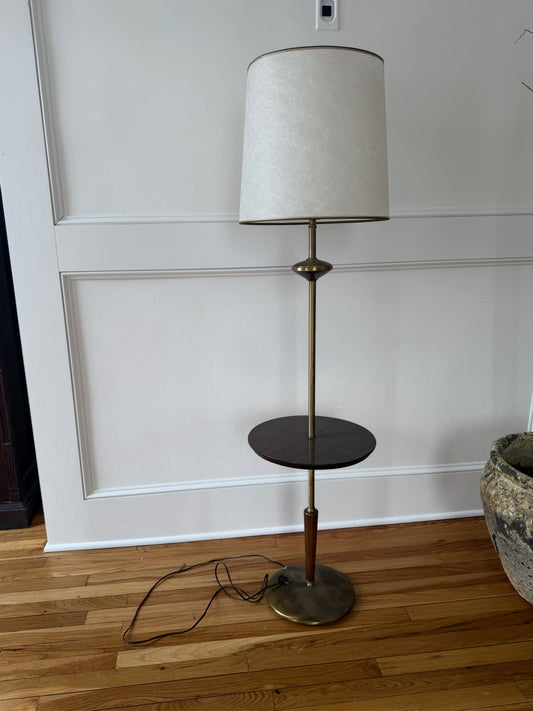 Mid Century Large Floor Lamp with Integrated Table
