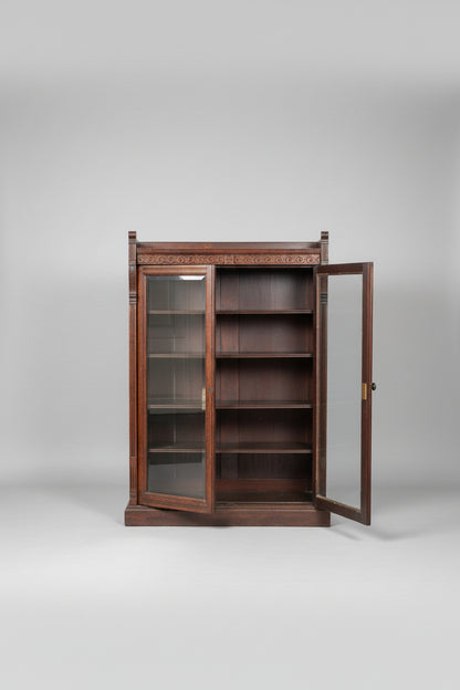 Matched Pair of Early 20th Century Oak Vitrines