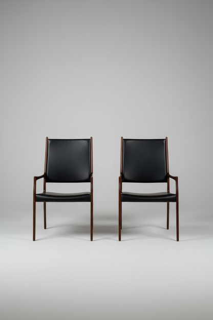 Pair of Rosewood High-Back Chairs by Johannes Andersen, Denmark, 1960