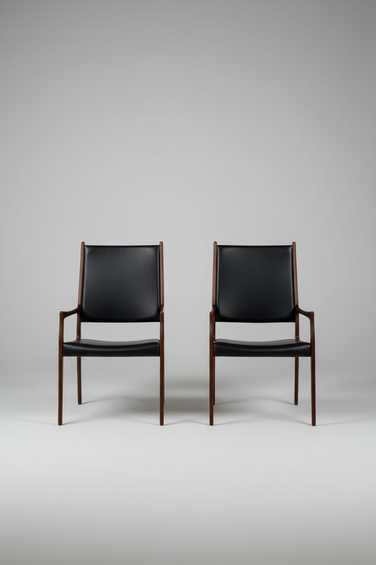 Pair of Rosewood High-Back Chairs by Johannes Andersen, Denmark, 1960