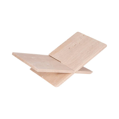 Travertine Decorative Bookstand - Beige, 18 in.