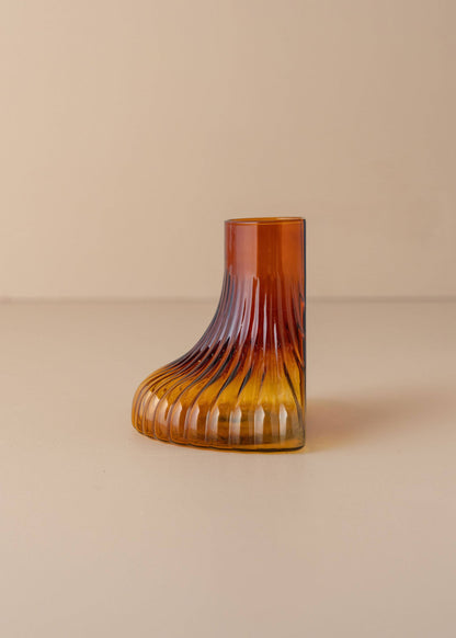 Kairos Ripple Vase — Amber