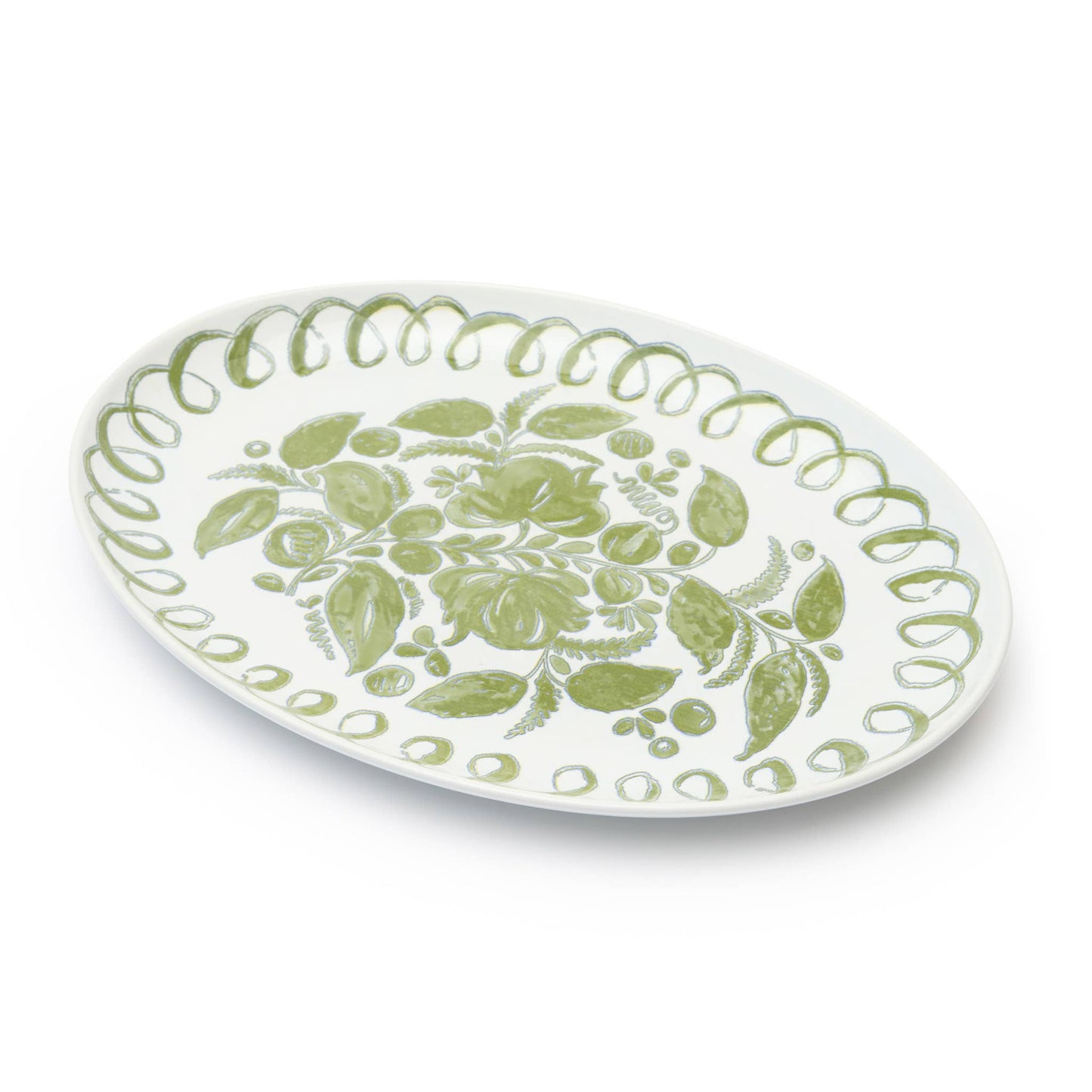 Amalfi Oval Serving Platter — Green
