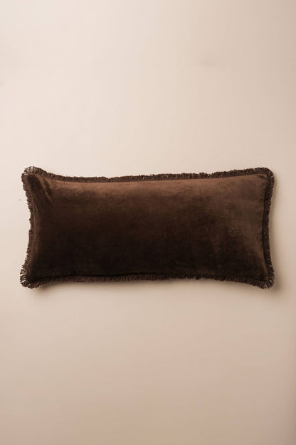 Linen & Velvet Body Pillow Cover — Chocolate