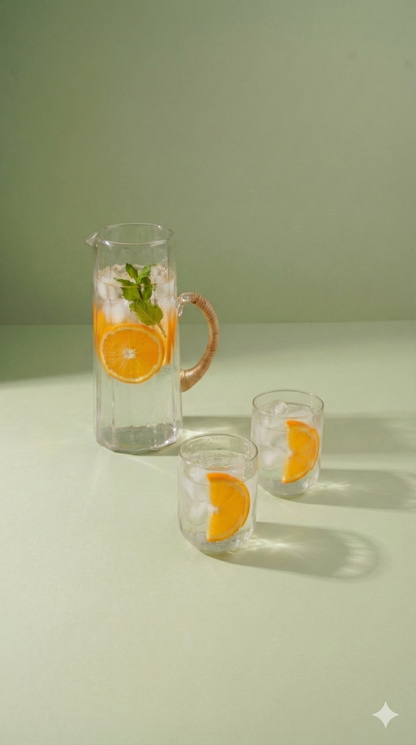 Hammered Glass Pitcher — Natural