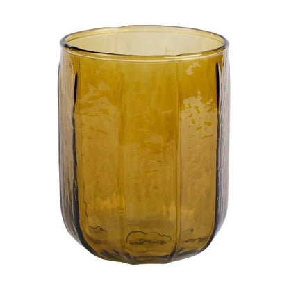 Hammered Glass Pitcher & Tumbler Set — Amber