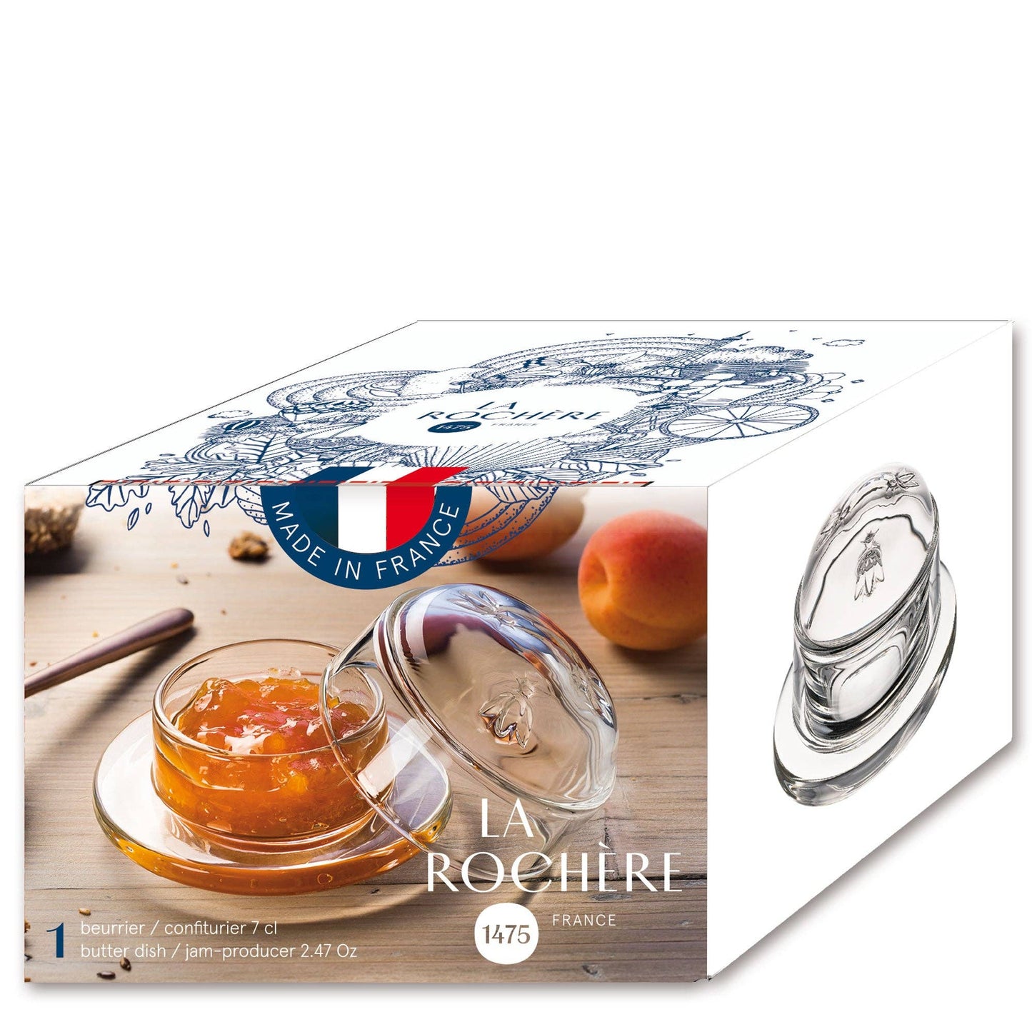 Bee Glass Butter Dish