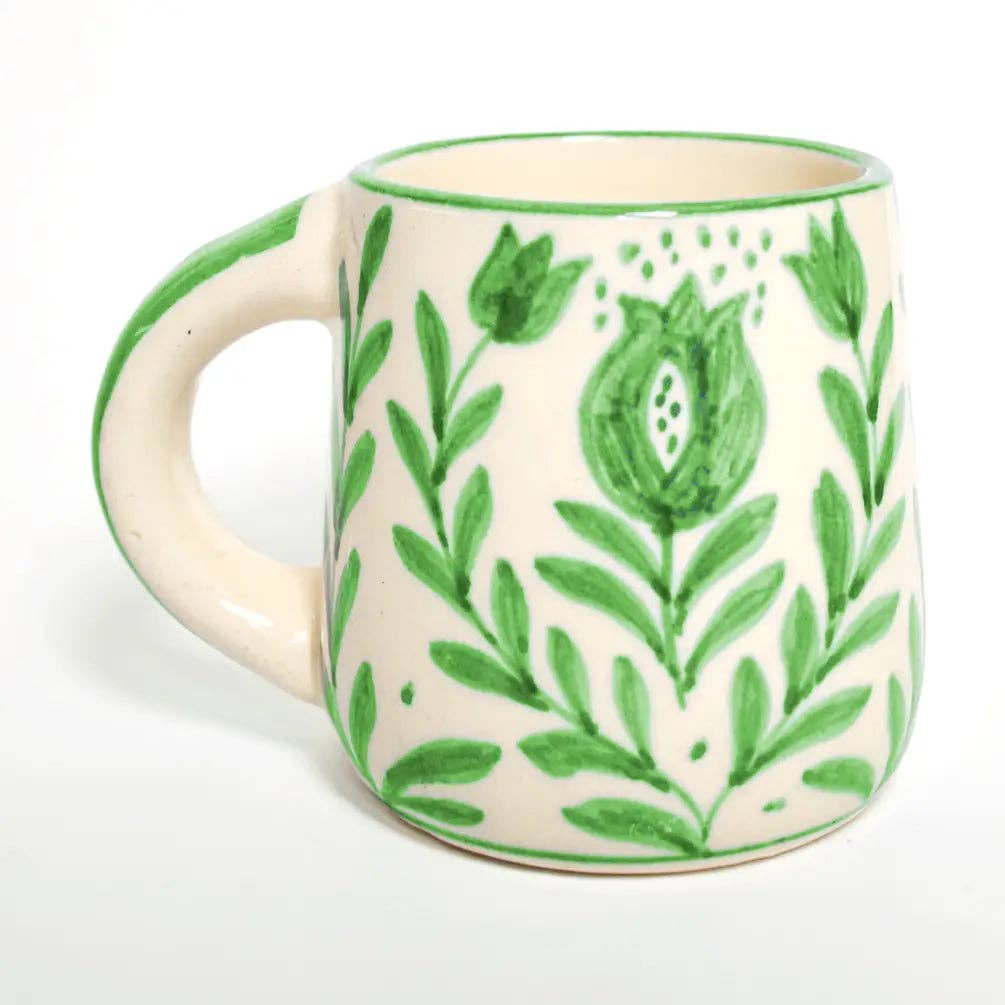 Pomegranate Cup & Plate Set — Green