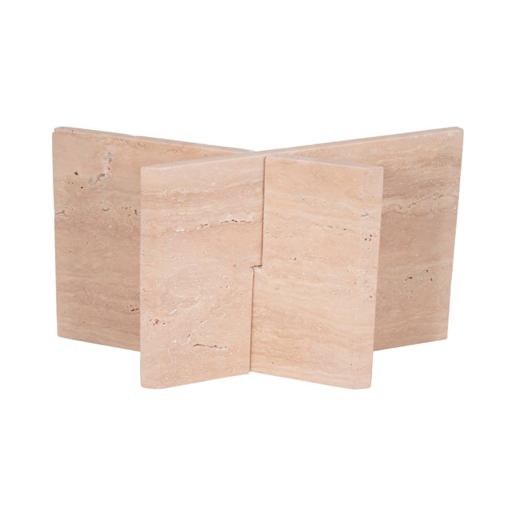Travertine Decorative Bookstand - Beige, 18 in.