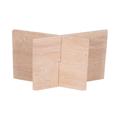 Travertine Decorative Bookstand - Beige, 18 in.