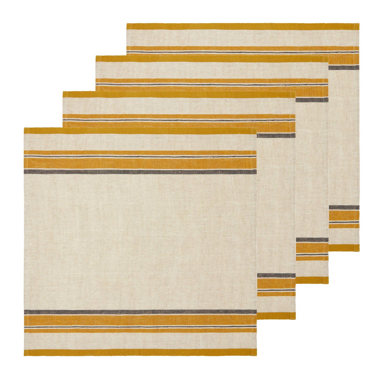 Antibes Linen Napkin Set — Natural & Mustard