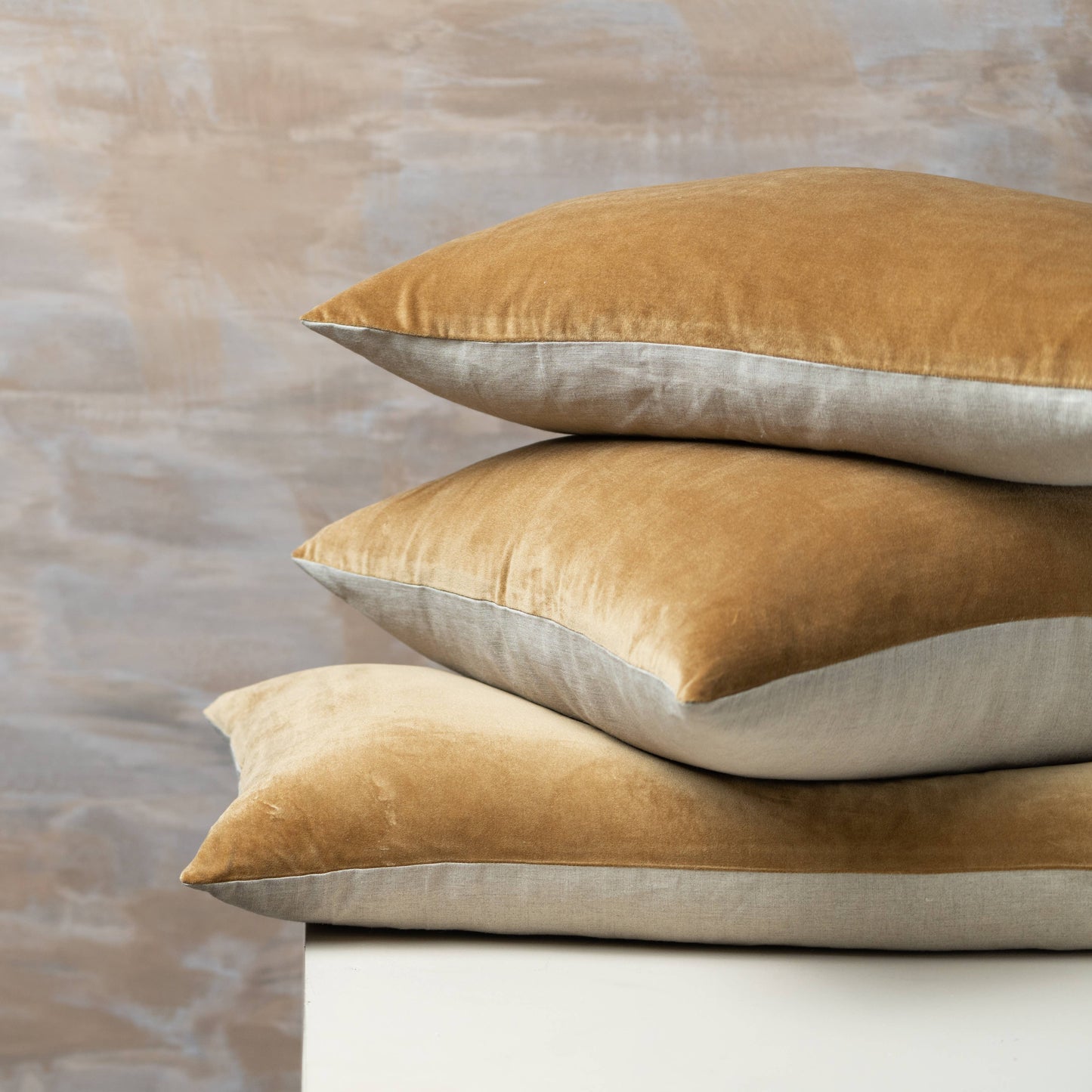 Linen & Velvet Body Pillow Cover — Nutmeg