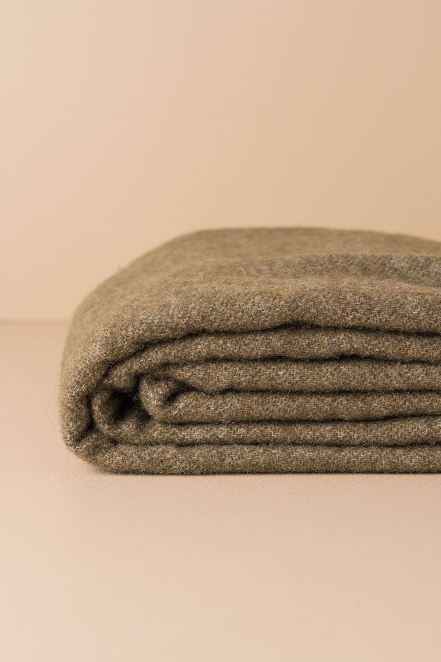 Reversible Merino Wool Throw — Olive & Grey